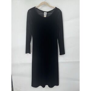 VTG Y2K My Michelle Velour Whimsigoth Witchy Midi Dress Women 16 Black Elvira